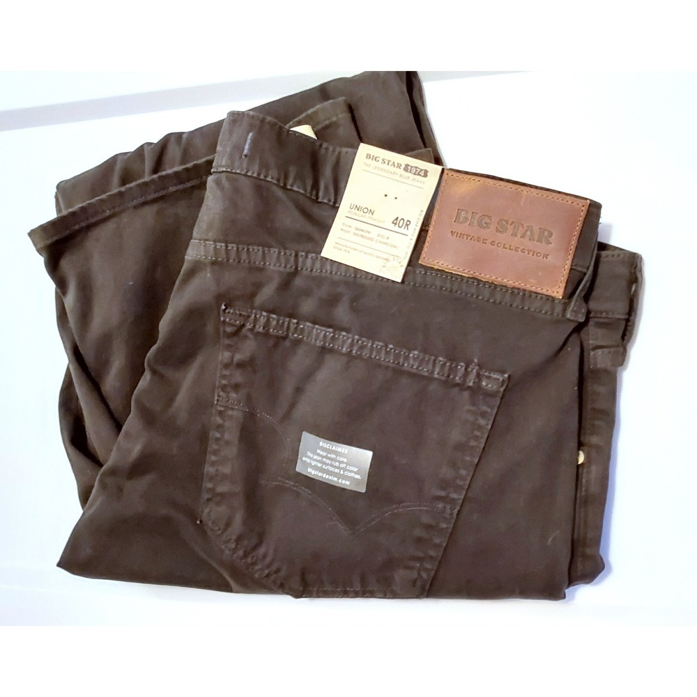 Big Star Union Vintage Men's Regular Straight‎ QUMUNI Jeans Black 40R Charcoal